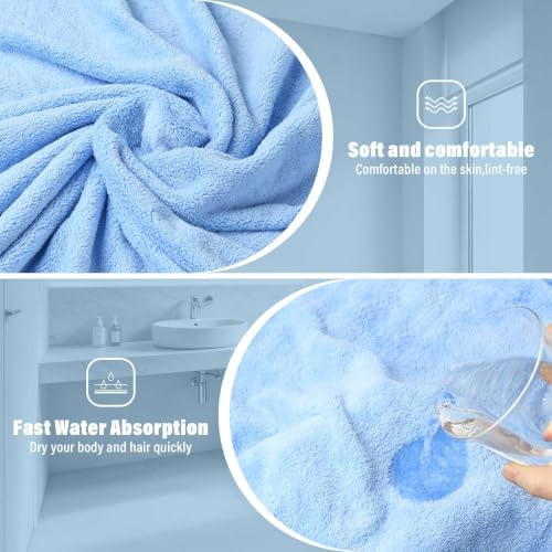 Absorbent Towel Wrap for Women Wearable Bath Towel Set with Hair Turban - Image 3