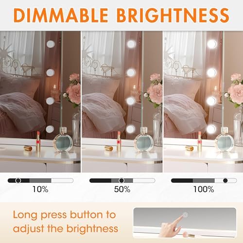 ouboyo 28" x 20" Large Hollywood Vanity Mirror with Lights Bulbs - Image 3