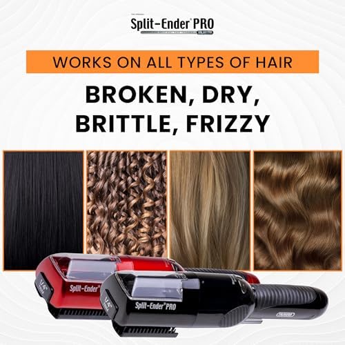 Split-Ender PRO - Original Professional Beauty Tool - Cordless Split End Hair Trimmer for Damaged, Dry, Brittle, Frizzy, Curly or Straight Hair (Black, Professional Kit) - Image 5