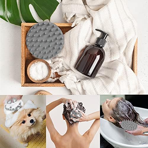 One-piece Silicone Scalp Massager Shampoo Brush Hair Wash, Gray + Green - Image 6