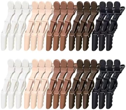 30 Pack Alligator Hair Clips, Sectioning Clips for Salon Coloring, Cutting & Styling, Durable Plastic Barber Hairdressing Tools, Strong Grip Crocodile Clips for Women Men Kids (Multicolored) by Unknown