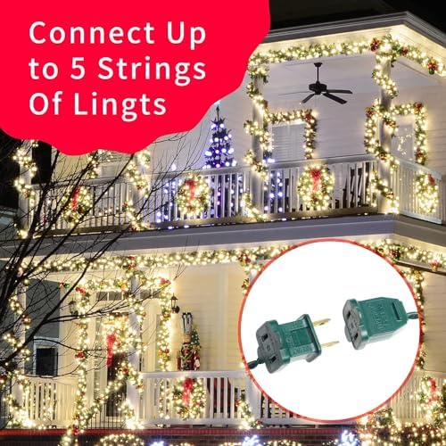 Ultra-Bright Connects End to End Warm White Christmas Mini Light 300L 63.8Ft(2Sets-Each 150L)UL Listed Incandescent Bulb String Light for Indoor Outdoor Holiday Garden Christmas Tree Decor - Image 5