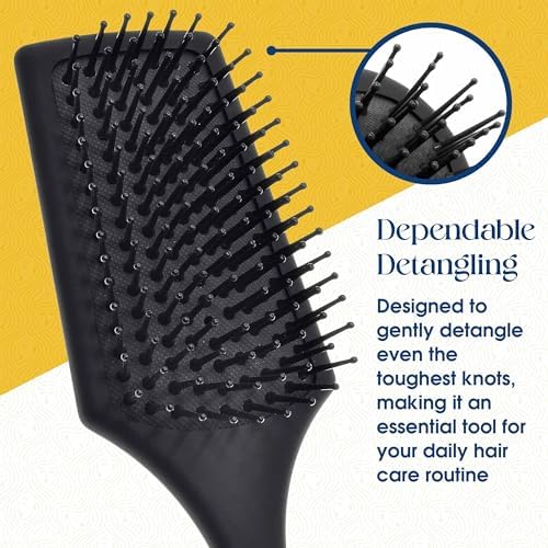 Giorgio Detangling Air Cushion Brush for Men and Women - Small, Ball Tip Tourmaline Bristles, Anti-Static for Hair Styling and Blow Drying - Image 5