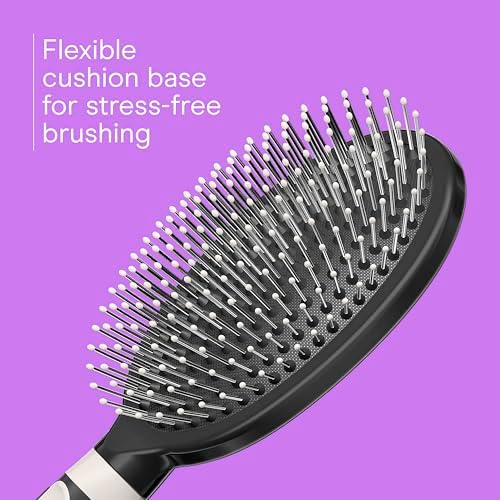 Conair Salon Results 3-Pack Hair Brushes, Detangling Hair Brush for Men and Women, For All Hair Types, Metal Bristles and Cushion Base, Black - Image 3