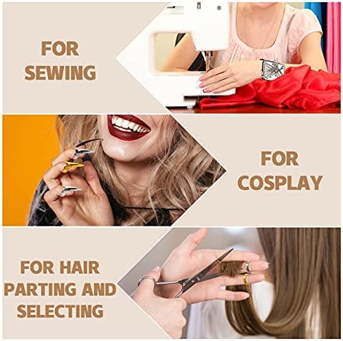 Patelai Stitch Braid Tool Finger 10 Hair Parting Ring,Black, Silver Gold - Image 4