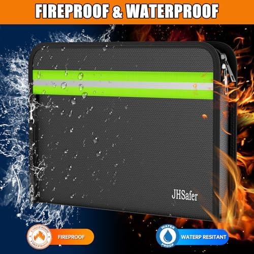 6400℉ Fireproof Document Bag, Money Bag Storage, 15” X 11”, Black - Image 2