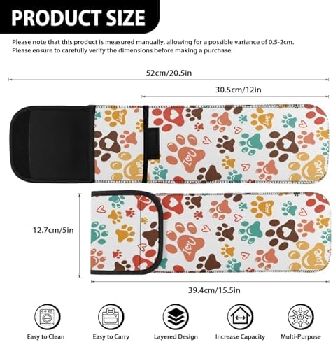 Ohuysud Dog Paws Neoprene Curling Iron Storage Bag Curling Iron Case Heat-Resistant Flat Iron Holder Protector Straightener Holder Mat for Travel Home Daily Use - Image 6
