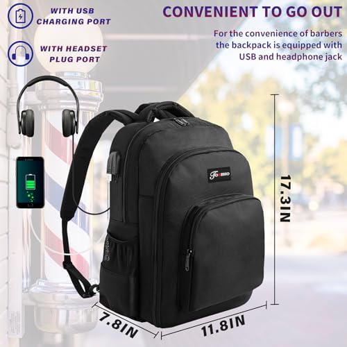 TORIBIO Barber Supplies Bag Backpack for Men, Clipper Tool Bookbag - Image 2