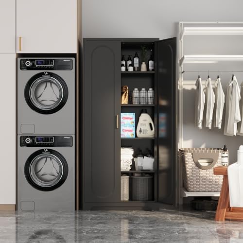Steeloong 71"Metal Pantry Storage Cabinet with Doors & 4 Adjustable Shelves - Image 6