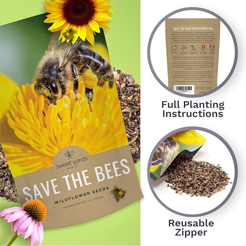 Bee Friendly Wildflower Seed Mix - Bulk 1/4 Pound Bag - Over 30,000 Open Pollinated Seeds - 100% Pure Live Seed - Save The Bees! - Image 5