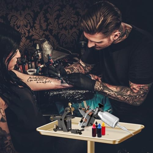 Salon Tray on Wheels, Champagne Gold Salon Tray Cart with Adjustable Height, Hair Stylist Tray, Metal Tattoo Tray, Suitable for SPA and Dental Tray - Image 5