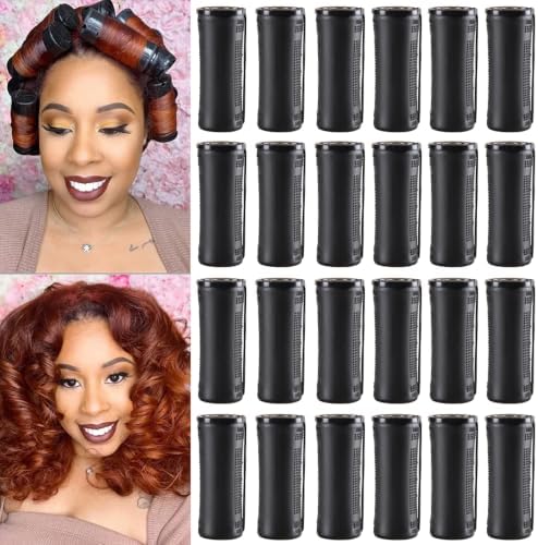 24 Pcs Jumbo Perm Rods,Black Perm Rods,1.18 Inch Large Perm Rod For Hair by Unknown