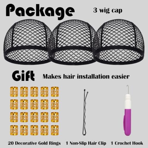 1 Pack Black Crochet Wig Caps for Wig Making - Image 4