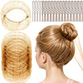 FANDAMEI Hair Net for Kids, Invisible Hair Nets 20PCS with 40PCS U Shaped Bobby Pins, 30cm Hair Nets for Buns, Bun Hair Nets for Ballet Girls Hair Accessories Set for Women, Girls-Light Brown by FANDAMEI