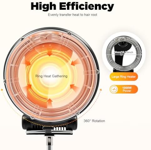 3-in-1 Infrared Hair Bonnet Dryer, 1000W 110V US Plug, Blow Dryer for Salon Hair Drying, Conditioning & Styling, Adjustable Mount, Professional Beauty Tool - Image 3
