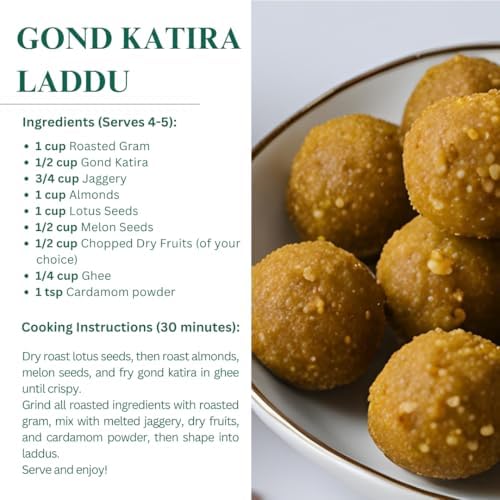 Nutriwish Gond Katira (Edible Gum/Tragacanth Gum), 7 oz(200 g) | Pure & Natural Plant-Based Gond for Cooling Summer Drinks, Falooda, Sherbets, Desserts, Herbal Recipes & Daily Wellness Use - Image 4