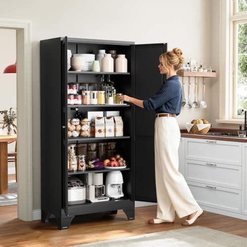 Yizosh Metal Storage Cabinet with 2 Doors and 4 Adjustable Shelves - Image 2