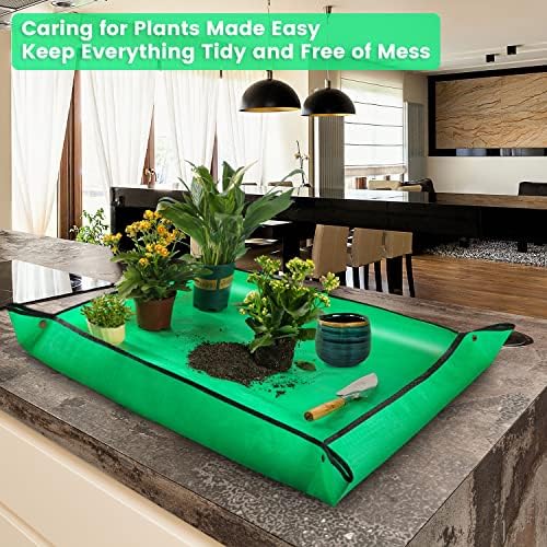 39.5" X 31.5" Large Repotting Mat for Indoor Plants Transplanting and Dirt Control Portable Potting Tray Plant Gifts for Plant Lovers Gardening Gifts for Women & Men (Pack of 3) - Image 4