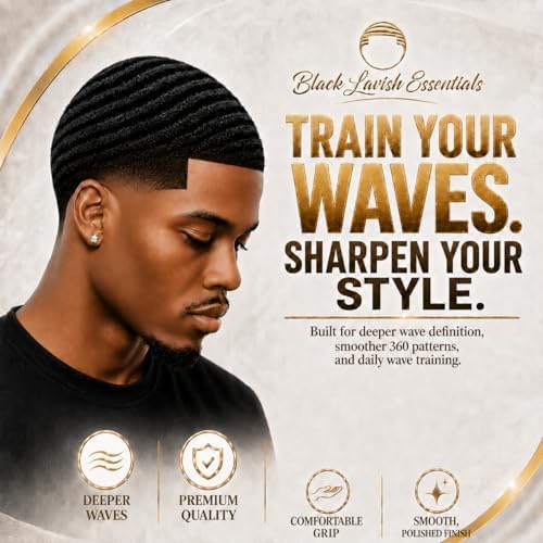 360 Wave Brush, Build Deeper Waves, Soft & Hard Boar Bristle, Curved Design, Black Lavish Essentials Signature (Soft Brush, White) - Image 5