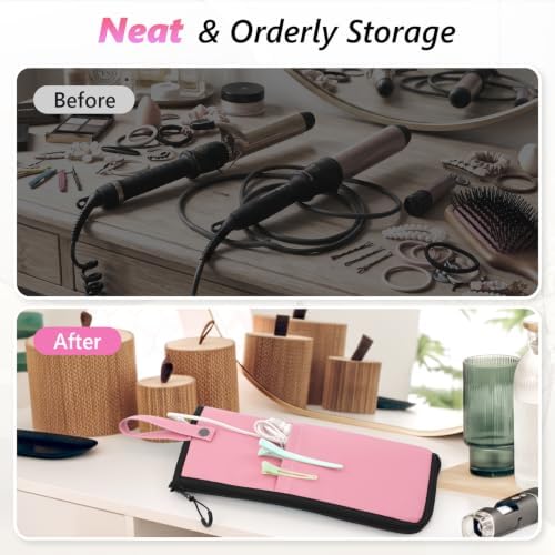 2-in-1 Heat Resistant Mat & Storage Bag with Pocket for Hair Tools - Image 6