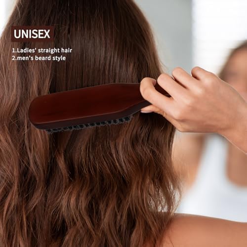 5pcs/Set Boar Bristle Slick Back Hair Brush & Comb Set - Edge Control Styling Kit for Slick Back, Teasing, Smoothing, Detangling, and Adding Volume - Suitable for Curly, Normal, and Wavy Hair Types - Image 4