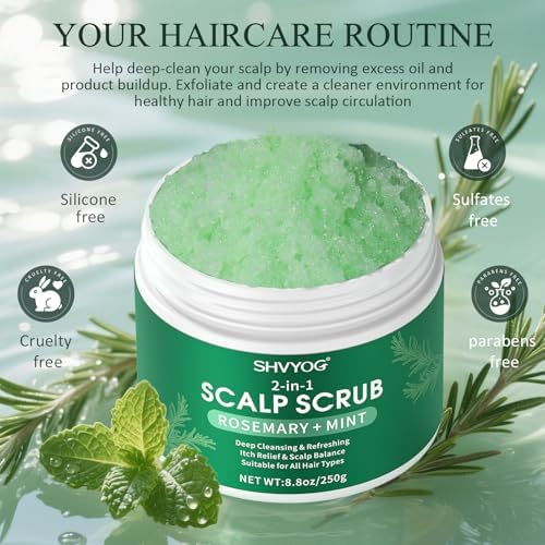 Scalp Scrub, Anti-Dandruff Rosemary Exfoliator Scrub with Scalp Massager - Image 6