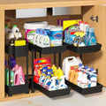 Sevenblue 3-Pack 2-Tier Under Sink Organizers with Sliding Drawers by Sevenblue