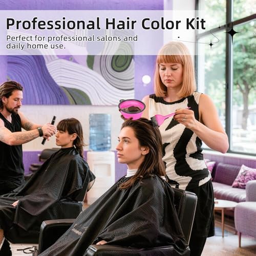 ROOHUA 12 Pcs Hair Dye Kit with Brush, Reusable Home Salon Color Hair Tools - Image 6