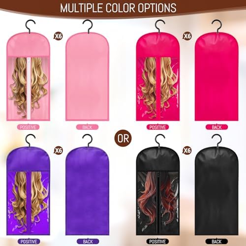6 Pcs Hair Extension Holder, Black, 23.5 in - Image 7