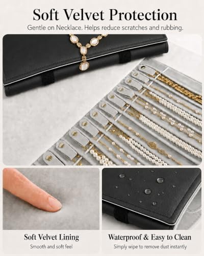 Travel Necklace Organizer, Tangle Free Jewelry Case, 16 Slots - Image 5