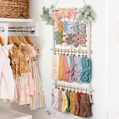 POVETIRE Headband Holder - Hair Bows Organizer & Display Storage Wall Hanging Decor for Baby Nursery & Toddler Girls Room - Image 7