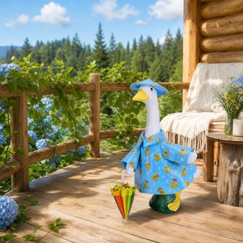 3 Pcs Raincoat Porch Goose Outfits, 23" Lawn Goose Statue Costume Cloth - Image 7