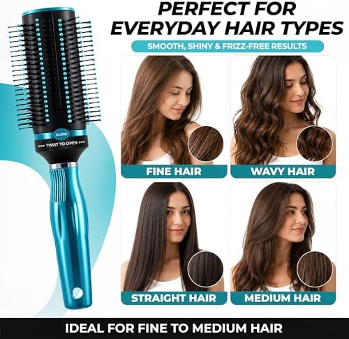 Detangler Self-Cleaning Retractable Hair Brush for Women - Blue - Image 6