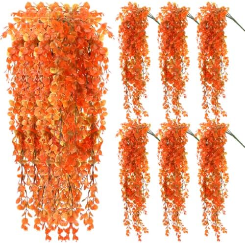 6 Pack Fall Hanging Plants Eucalyptus Fall Vines Decor 21.65 Inch by Unknown