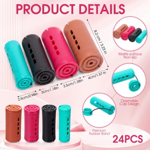 WILLBOND 24 Pcs Large Perm Rods Plastic Hair Rollers, Multicolor, Mixed - Image 2