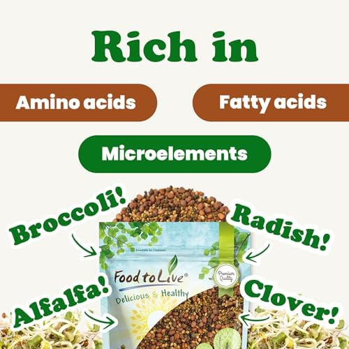 Food to Live - Salad Mix of Sprouting Seeds, 5 Pounds Broccoli, Clover, Radish, Alfalfa, Kosher, Raw, Vegan - Image 6