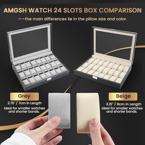 Watch Box 24 Slots Watch Case Grey - Image 3