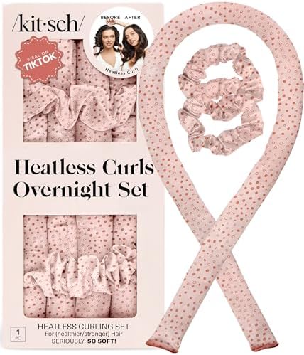 Kitsch Satin Heatless Curls Overnight Set - Micro Dot by Kitsch