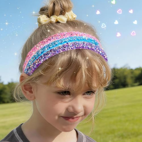 WSYUB Headbands for Girls, Sequin Thin Headband Set for Kids - Image 7