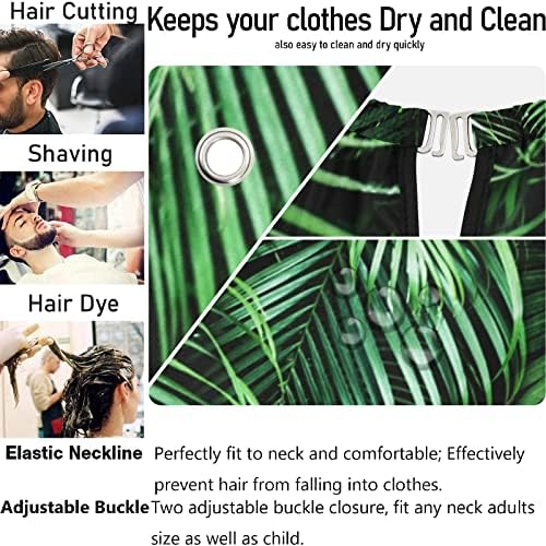 Visesunny Barber Cape - 3D Palm Leaf Polyester Hair Cutting Salon Apron Anti-Static Haircut Water-Resistant Shaving Cloth Beard Shaving Bib - Image 5
