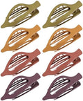 8 Pack Glossy Flat Hair Clips for Women – Large No-Slip Claw Barrettes in Mustard, Orange, Rust Red & Plum, Shiny Finish Strong Hold for Thick & Thin Hair by CentStar