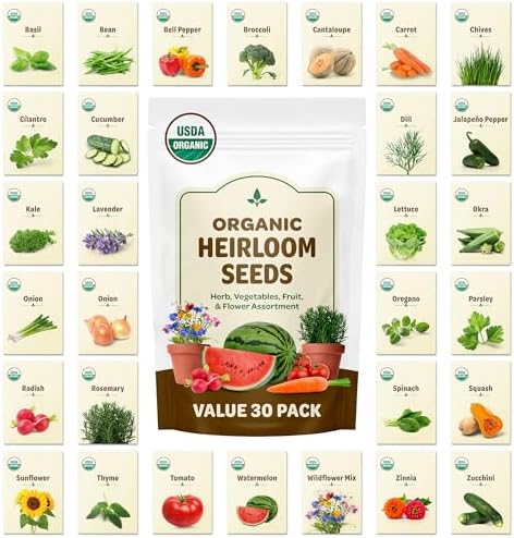 Back to the Roots 100% Heirloom Rescued Seeds, Variety Pack, 30ct of Organic Veggies, Herbs & Flowers to Prevent Waste (Assortment Varies) by BacktotheRoots