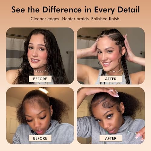 Edge Control Gel for 4C Hair Braiding Hair Gel Firm Hold, Hair Styling Wax Non-Greasy No Flaking Braid Gel (Edge Gel 1.7Oz +Braid Gel 1.7Oz) - Image 6