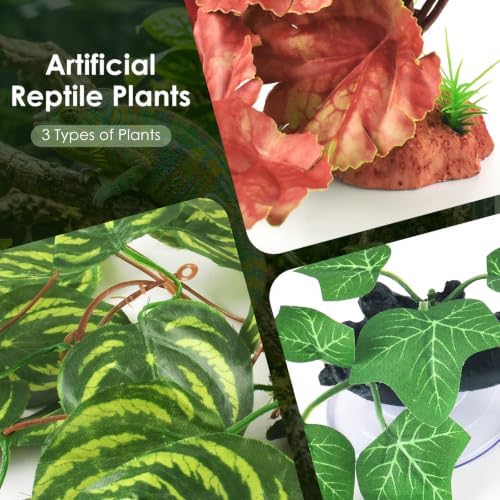 KATUMO 3PCS Reptile Plants, Terrarium Plant Artificial Decor, Fake Plant - Image 6