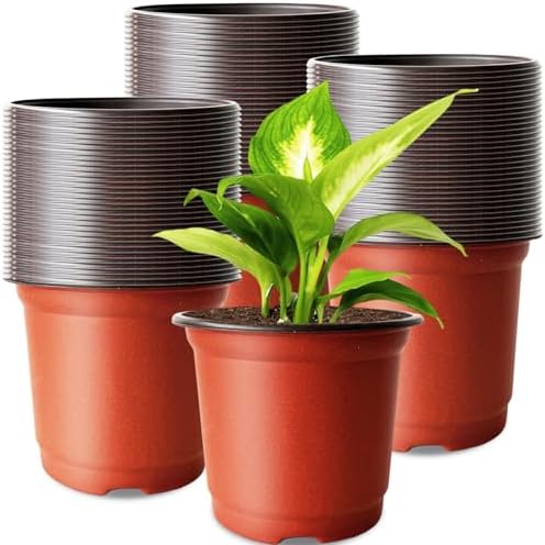 Baaxxango 200 PCS Plastic Nursery Pots,4 Inch Seedling Starting Pot with Holes,Flower Plant Container for Succulent,Seed,Cuttings,Transplanting by Baaxxango