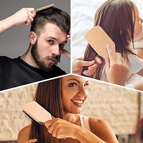 Hair Brush, Sosoon Boar Bristle Paddle Hairbrush for Long Short Thick Thin Curly Straight Wavy Dry Hair for Men Women Kids, No More Tangle, Giftbox & Tail Comb Included - Image 5