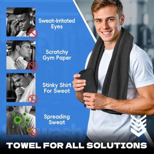 Microfiber Gym Towels for Showering Working Out Quick Dry Negative ions Large Middle Small Sizes Lightweight Gym Towel for Men Women Tennis Sports Towels for Body Hot Yoga Fitness Essentials - Image 3