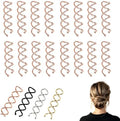 12 Pack French Twist Hair Braiding Tool, Spiral Hair Bun Maker & Twist Hair Styling Clip for Women Girls, Easy DIY Lazy Hair Curler Roller Braider Accessories (Rose Gold) by Elradin