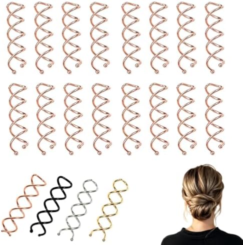 12 Pack French Twist Hair Braiding Tool, Spiral Hair Bun Maker & Twist Hair Styling Clip for Women Girls, Easy DIY Lazy Hair Curler Roller Braider Accessories (Rose Gold) by Elradin