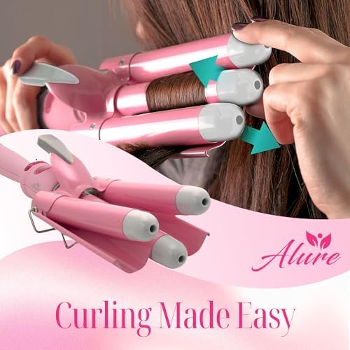 Alure Three Barrel Curling Iron Wand, 1 Inch Ceramic Tourmaline Hair Waver - Image 5